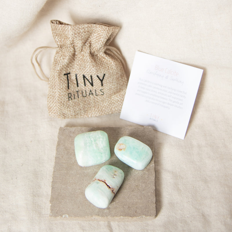 Blue Caribbean Calcite Stone Gift Set