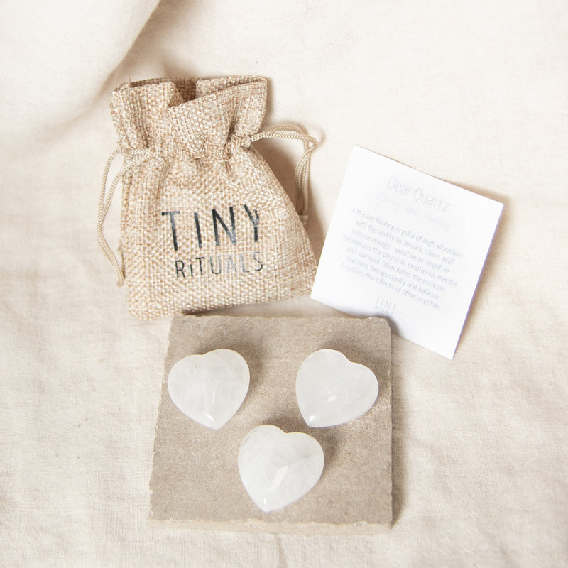 Clear Quartz Mini Heart Gift Set
