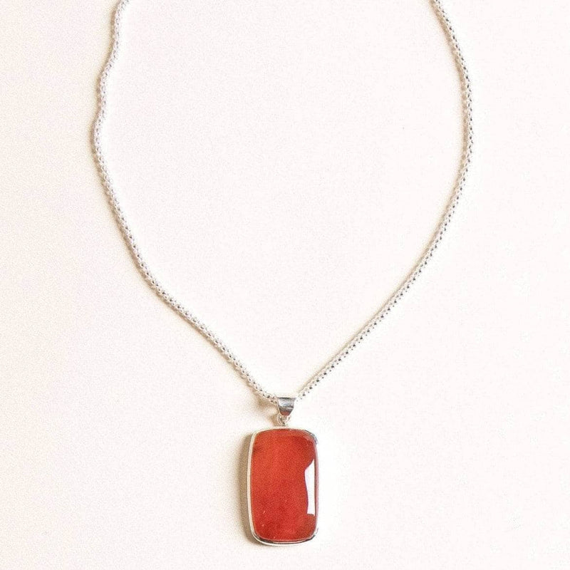 Carnelian Rectangle Gemstone Pendant - Limited Edition