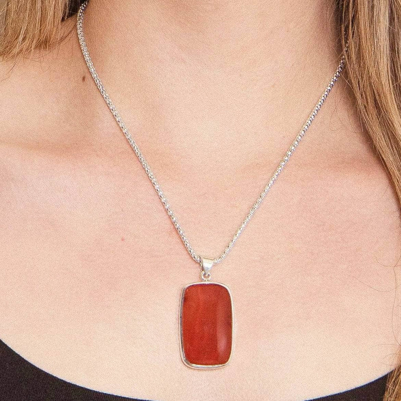 Carnelian Rectangle Gemstone Pendant - Limited Edition