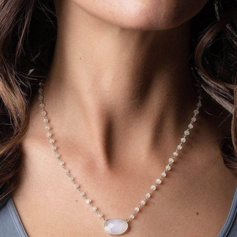 Elise Beaded Moonstone Necklace