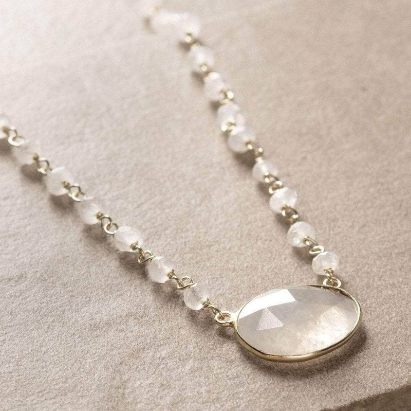 Elise Beaded Moonstone Necklace