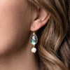 Oceanic Labradorite and Pearl Earrings