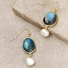 Oceanic Labradorite and Pearl Earrings