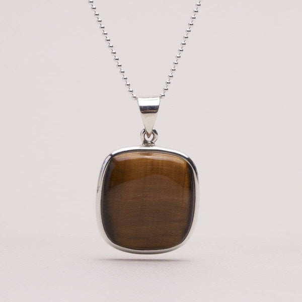 Tiger Eye Square Pendant Necklace