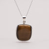 Tiger Eye Square Pendant Necklace