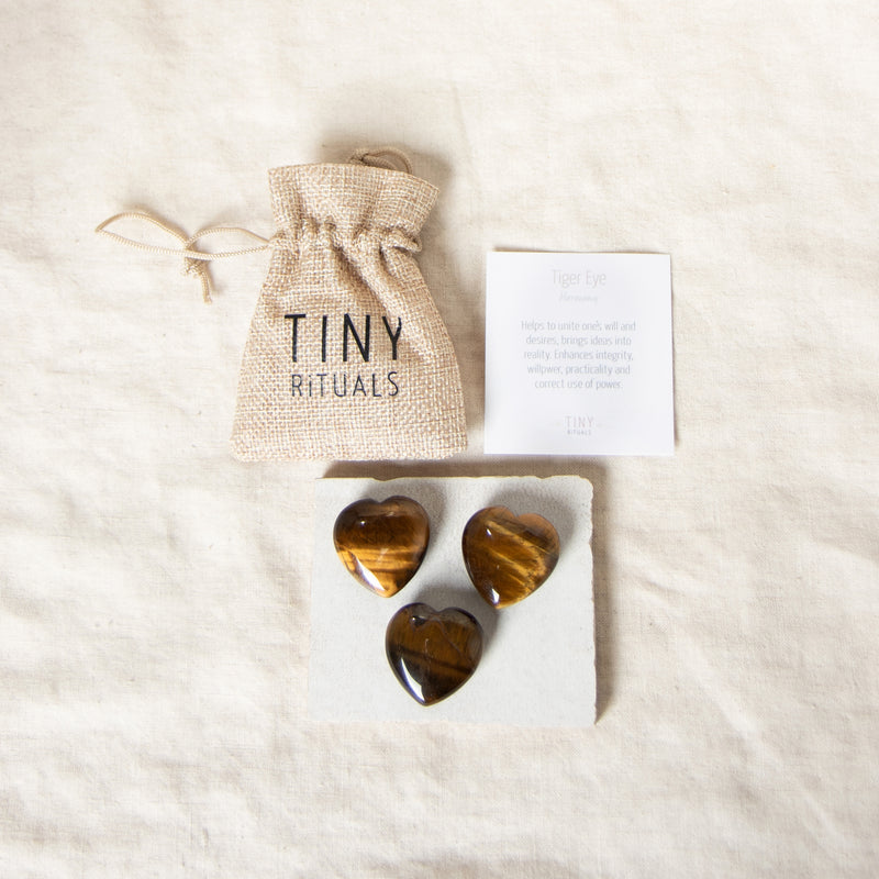 Tiger Eye Mini Heart Gift Set