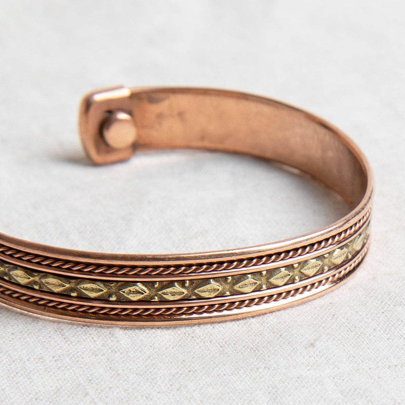 Brass Diamond Magnetic Copper Bracelet