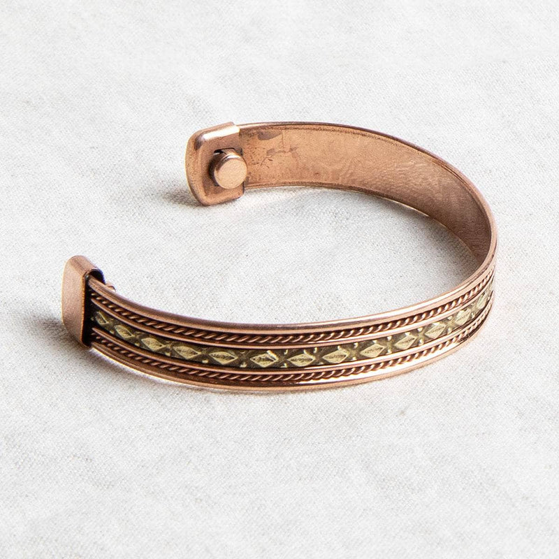 Brass Diamond Magnetic Copper Bracelet