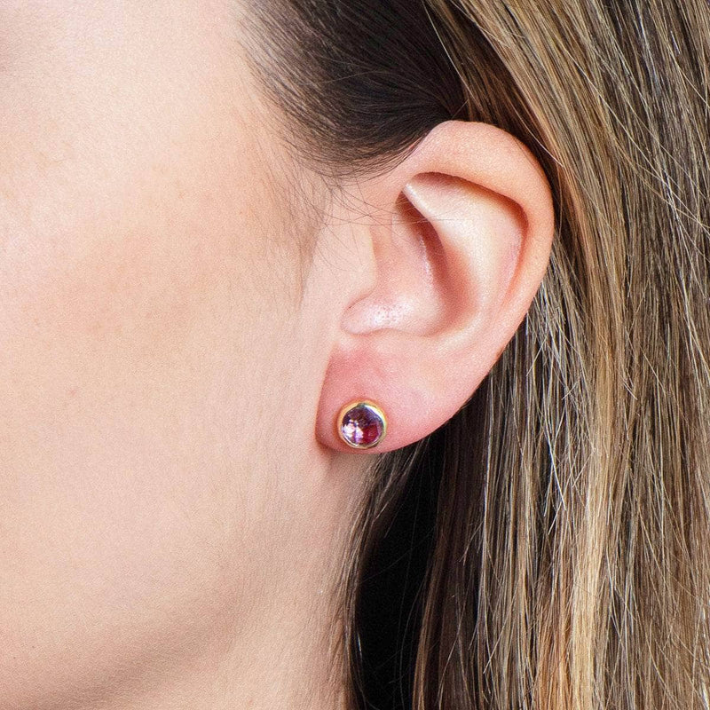 Amethyst Silver or Gold Stud Earring