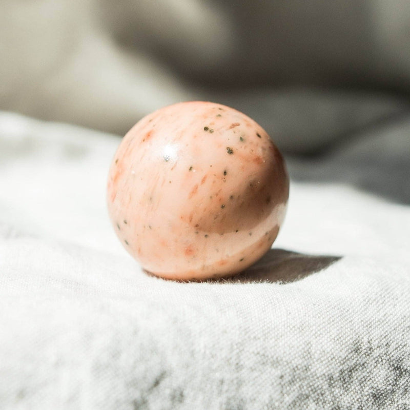 Orange Calcite Sphere with Tripod