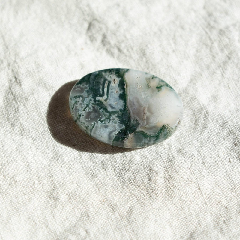 Moss Agate Worry Stone