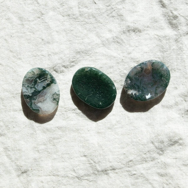 Moss Agate Worry Stone