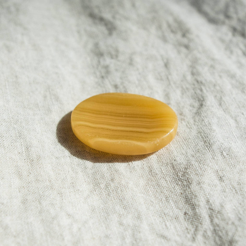 Yellow Calcite Worry Stone