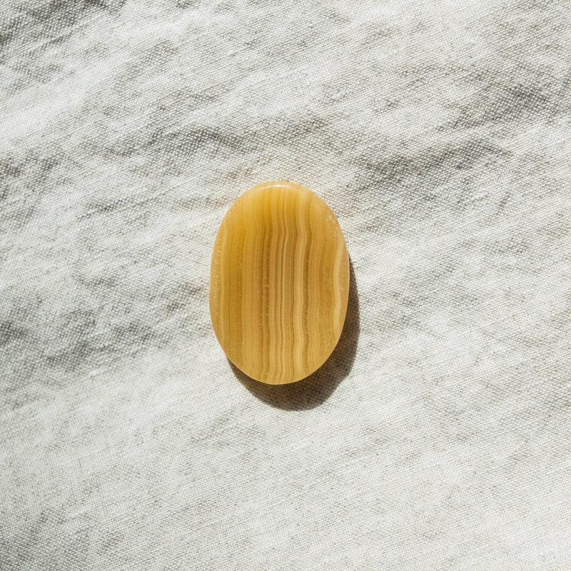 Yellow Calcite Worry Stone