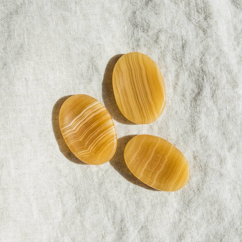 Yellow Calcite Worry Stone