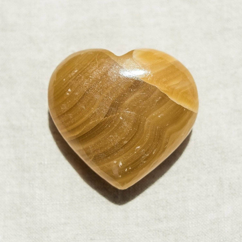 Yellow Calcite Heart