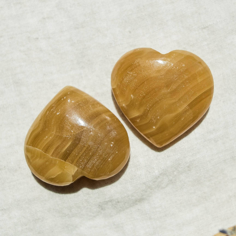 Yellow Calcite Heart