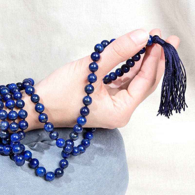 Lapis Lazuli Necklace Lapis Lazuli Mala Necklace Blue Bead Hand Knotted  Long Necklace for Women at Rs 1700/piece | New Arrivals in Khambhat | ID:  2853069624055