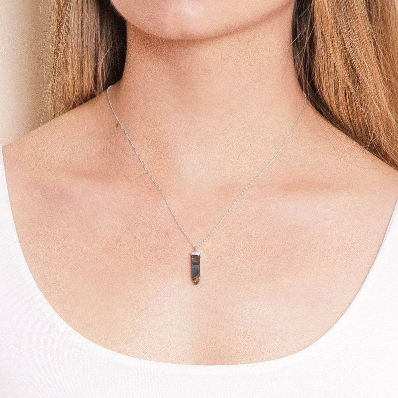 Labradorite Crystal Point Necklace
