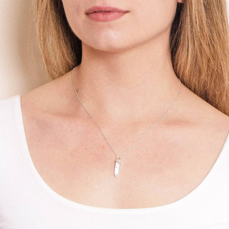Moonstone Crystal Point Necklace