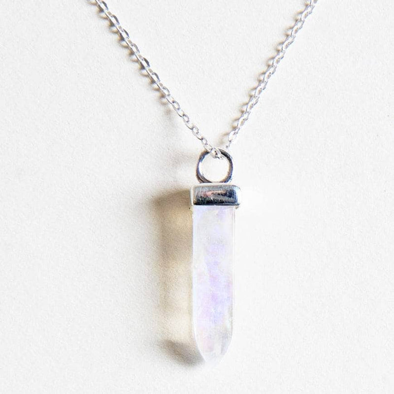 Moonstone Crystal Point Necklace