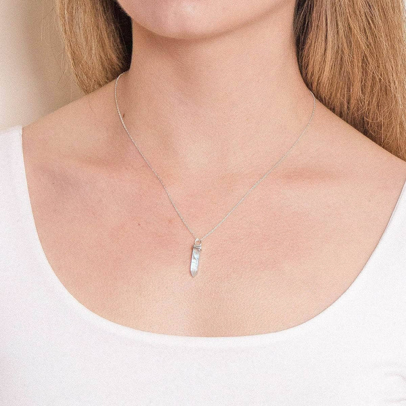 Moonstone Crystal Point Necklace