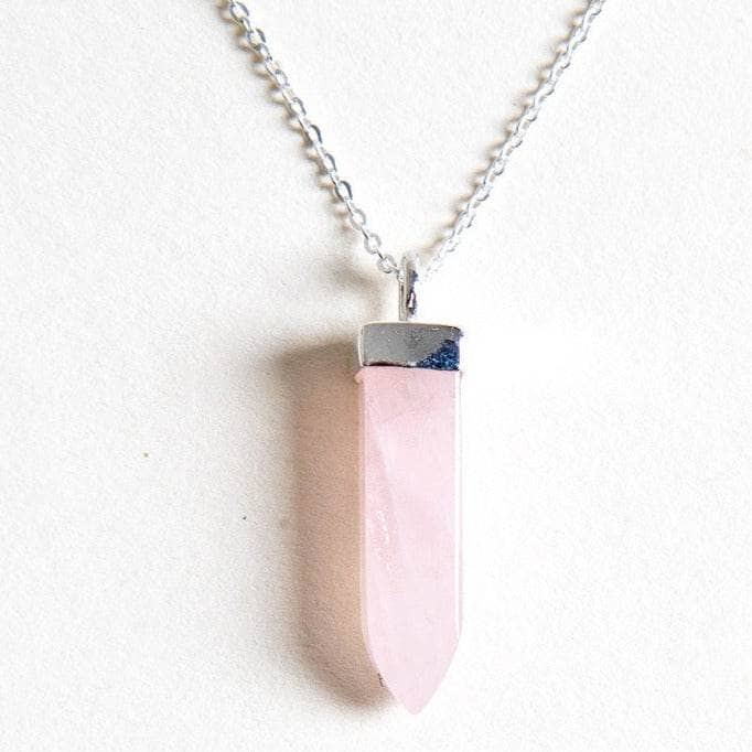 Rose Quartz Crystal Point Necklace