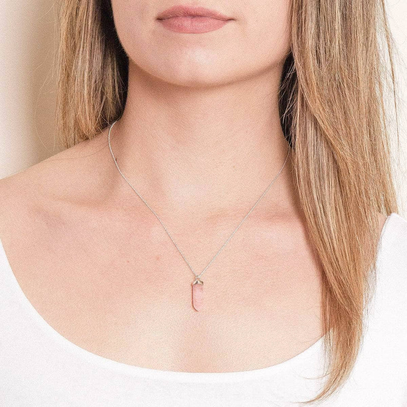 Rose Quartz Crystal Point Necklace