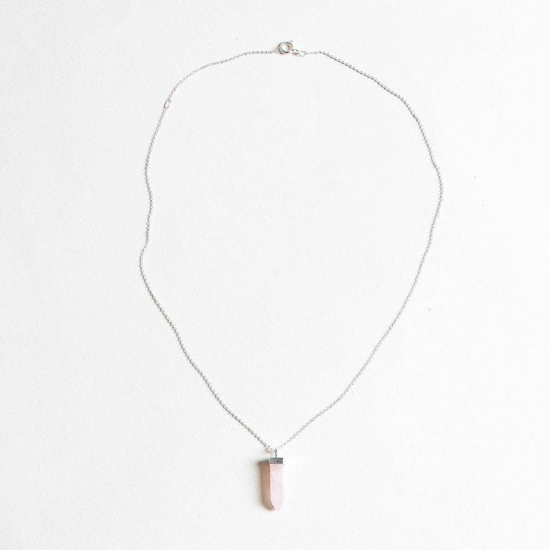 Rose Quartz Crystal Point Necklace