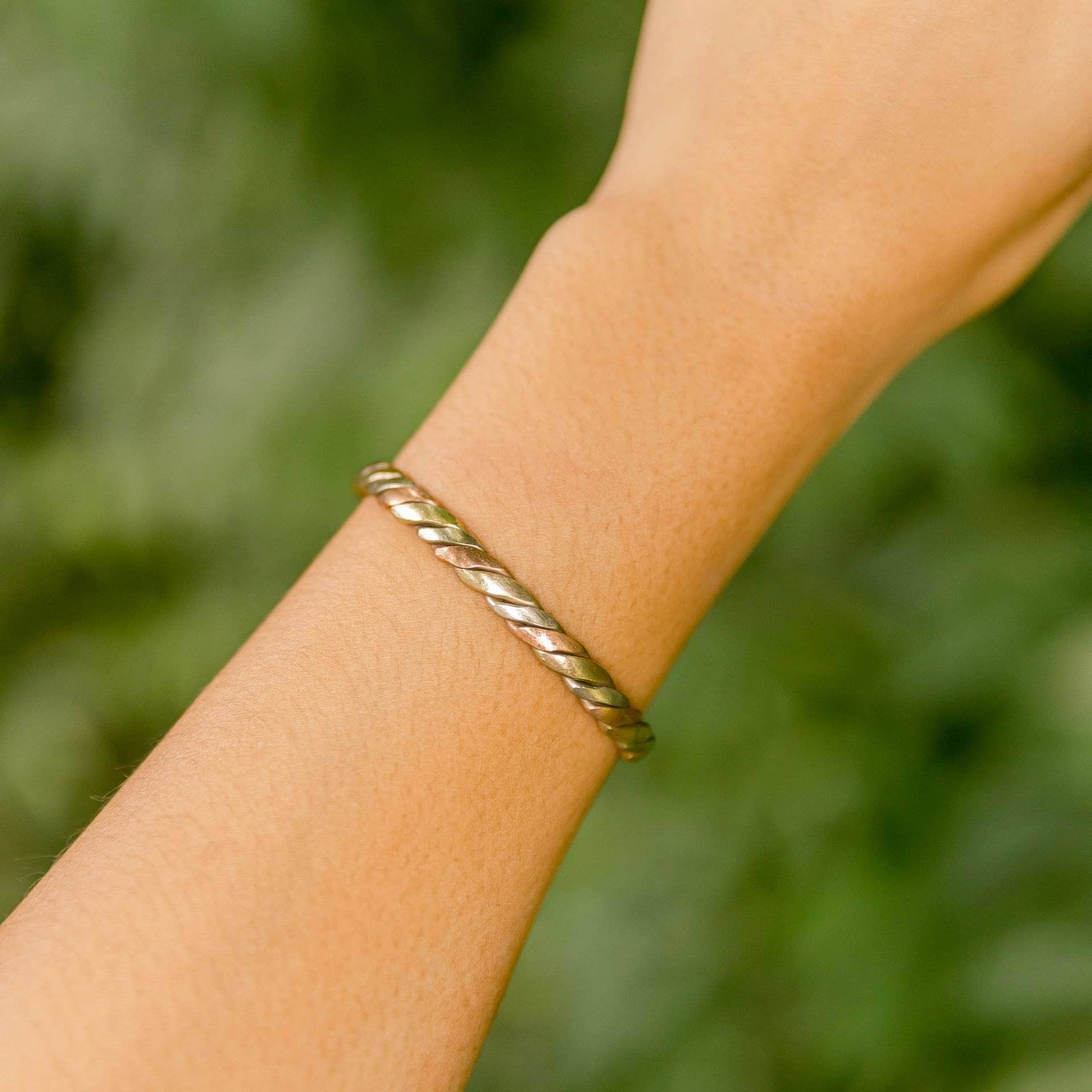 Fair Trade 3 Metal Twisted Bangle // Tiny Rituals