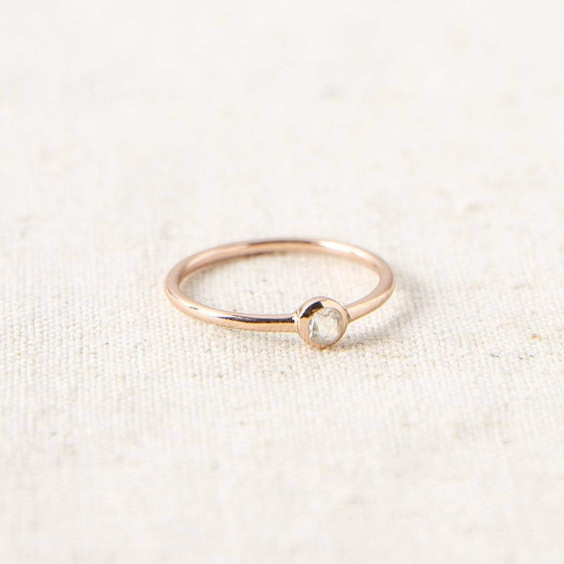 Clear Quartz Rose Gold Ring