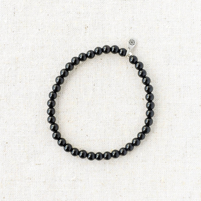 Heritage Lava Stone and Black Agate Beaded Bracelet - JF03433040 - Fossil