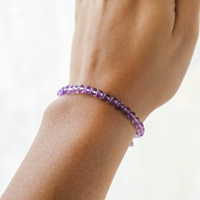 Purple. Czech glass, amethyst stone, ceramic, copper metal, bracelet, –  Andria Bieber Designs