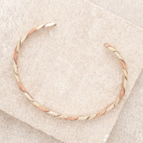 Gold Metal Bracelet Wrap Round Geometric Shapes 3 Stripes – alwaystyle4you