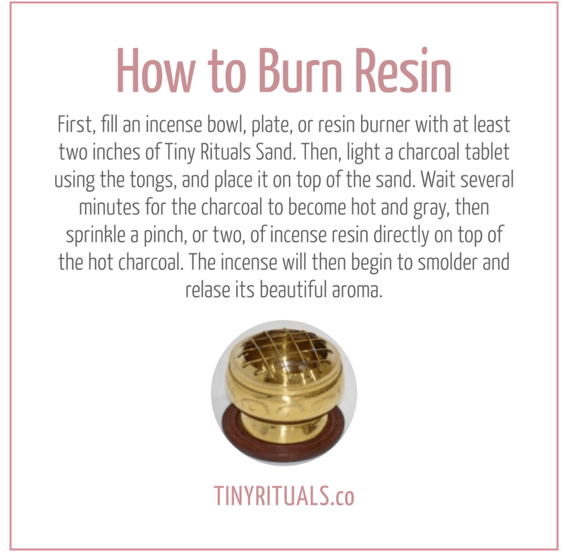 Brass Carved Charcoal Resin Incense Burner Kit