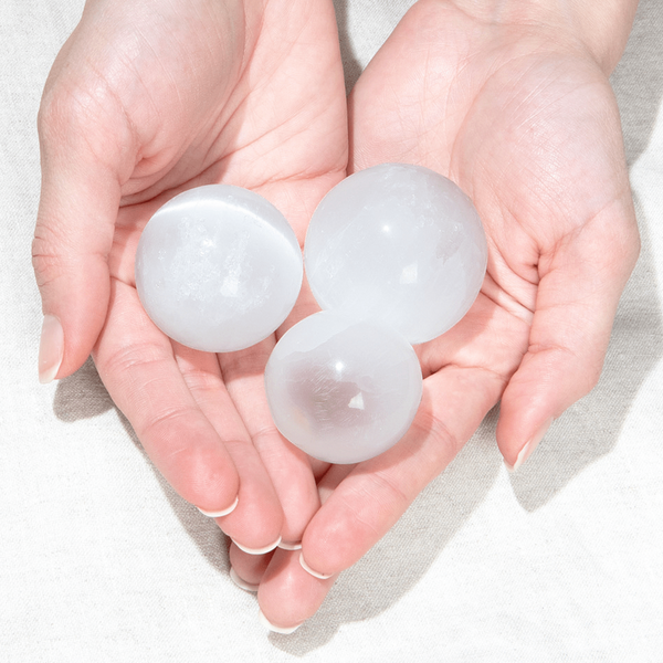 Selenite Sphere with Tripod