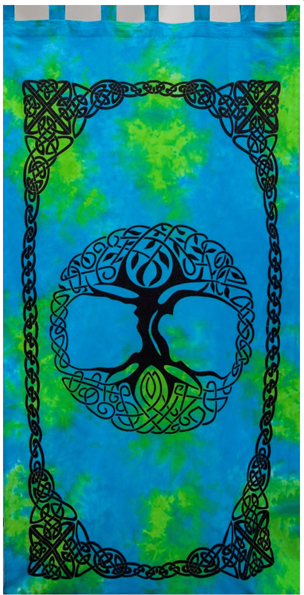 Celtic Tree of Life Tie Dye Curtain