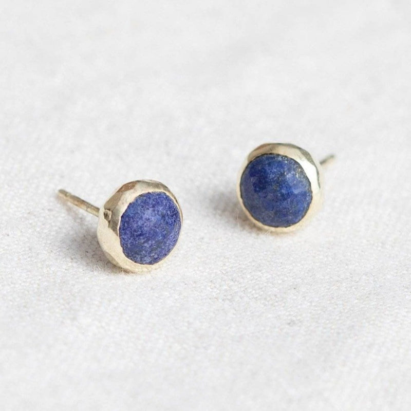 Lapis Lazuli Gold Stud Earrings