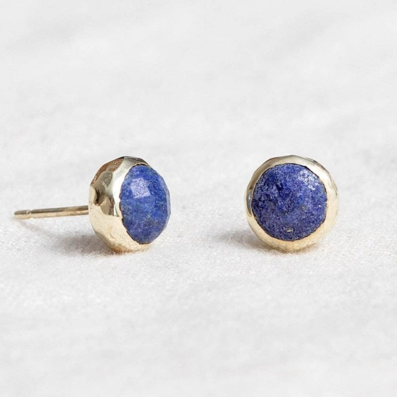 Lapis Lazuli Gold Stud Earrings