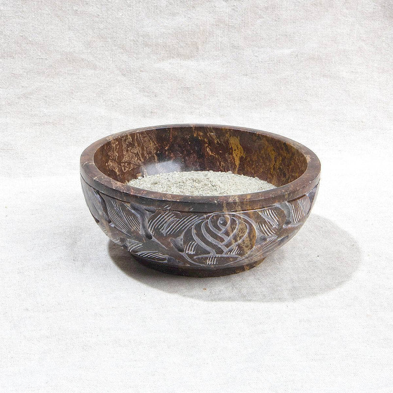 Soapstone Carved Smudge Bowl Kit