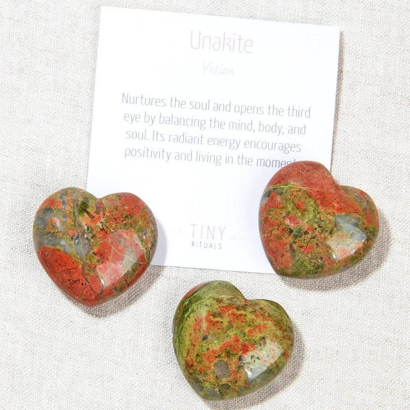 Unakite Mini Heart Set