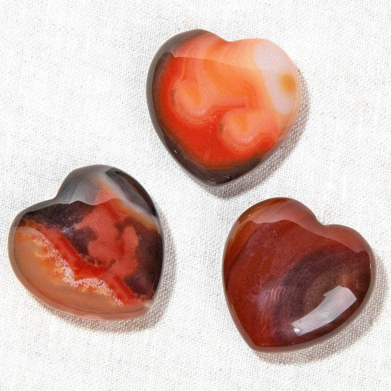 Carnelian Mini Heart Set