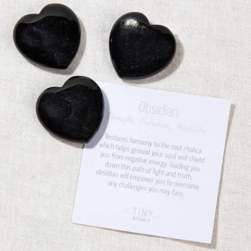 Black Obsidian Mini Heart Set