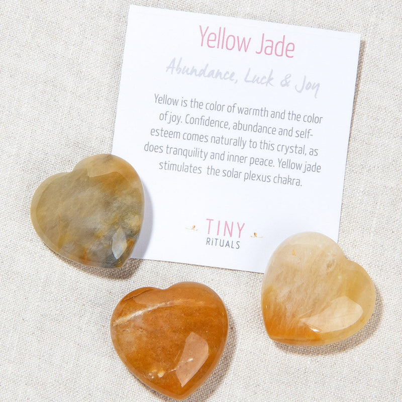Yellow Jade Mini Heart Set