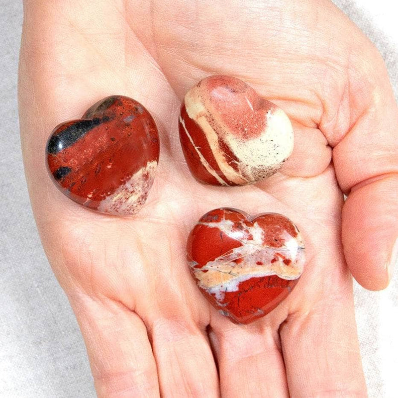 Red Jasper Mini Heart Set