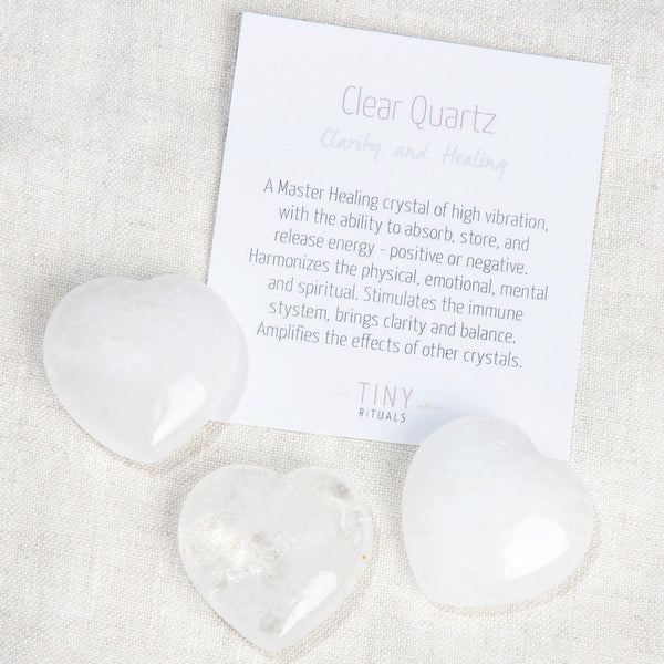 Clear Quartz Mini Heart Gift Set