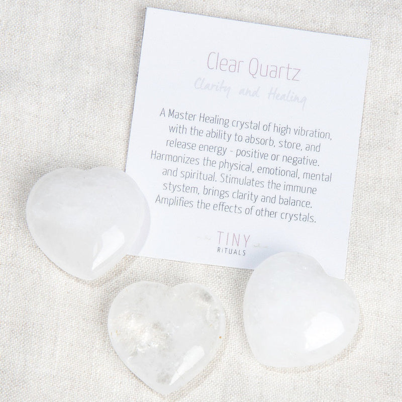 Clear Quartz Mini Heart Set