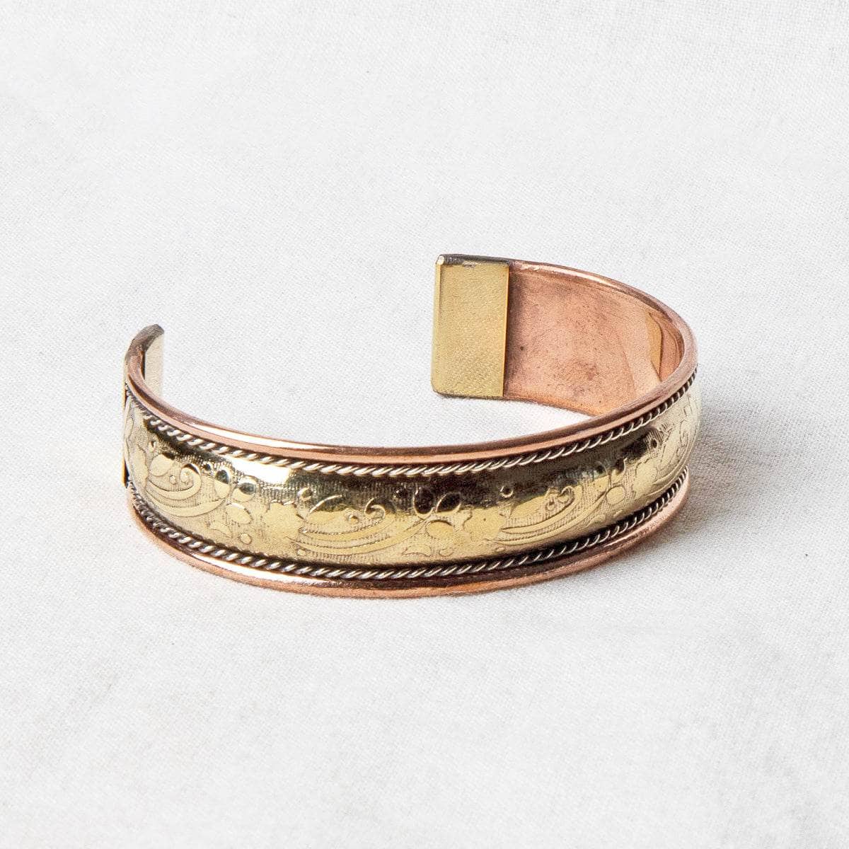 BR054 Handmade India 3 Color Copper 13mm Braided Magnetic Cuff Bracelet  Ethnic Tibetan Open Back Adjustable