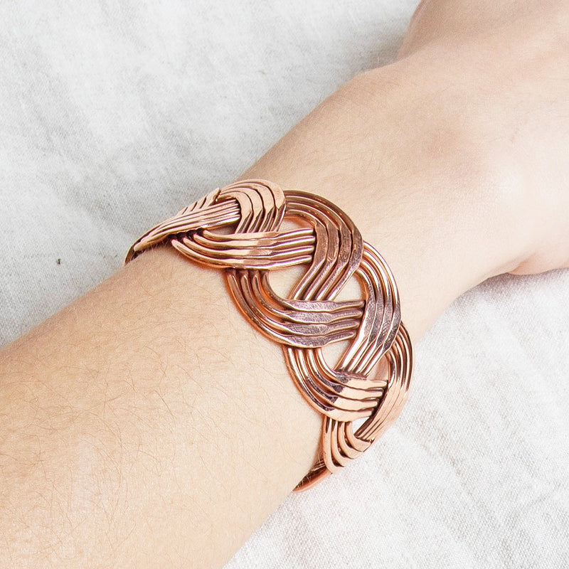 Handcrafted Copper Wave Cuff